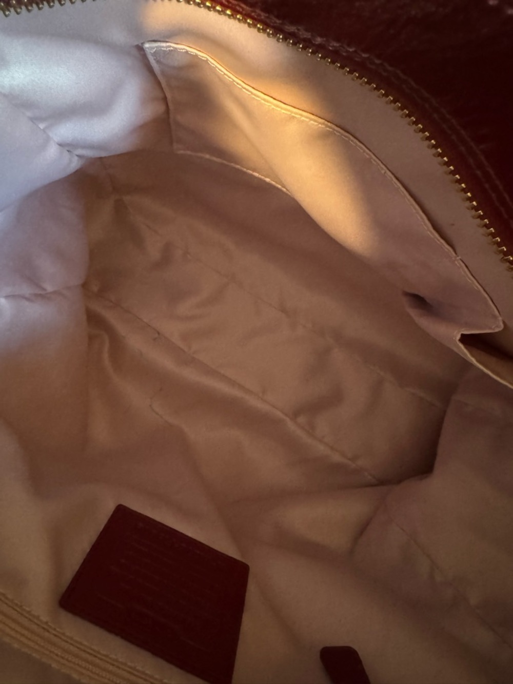 Coach Madison Optic Art Patent Leather Burgundy Tote - Picture 5 of 7